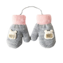 (B) Cartoon Warm Mittens For Baby Snow Gloves For Kids Girls Boys Infant Winter