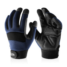 (M, Blue) Work Gloves Men & Women, Utility Mechanic Working Gloves High Dexterity