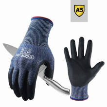 (xL, Blue) Level 5 Cut-Resistant Gloves, Firm Non-Slip Grip, Heavy Duty Work, Durable