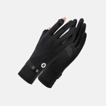 (black) New Women Ice Silk Sunscreen Gloves Summer UV Protection Sun Protection