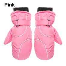 (pink) Children Kids Winter Snow Warm Gloves Boy Girls Ski Snowboard Windproof