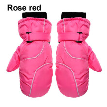 (rose red) Children Kids Winter Snow Warm Gloves Boy Girls Ski Snowboard Windproof
