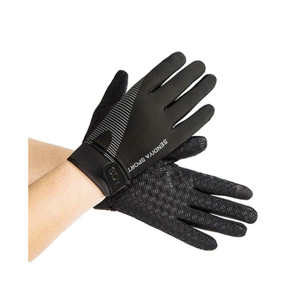 (L, ) Summer Cycling Gloves Full Finger Touch Screen Motorcycle Bicycle Mtb Black 9077354803909