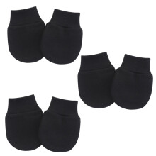 (3 Pairs-BK) 4 Pair/set Simple Cute Baby Knitting Mitten Newborn Anti-eat Hand Anti-Grab