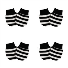 (4 Pairs-BW) 4 Pair/set Simple Cute Baby Knitting Mitten Newborn Anti-eat Hand Anti-Grab