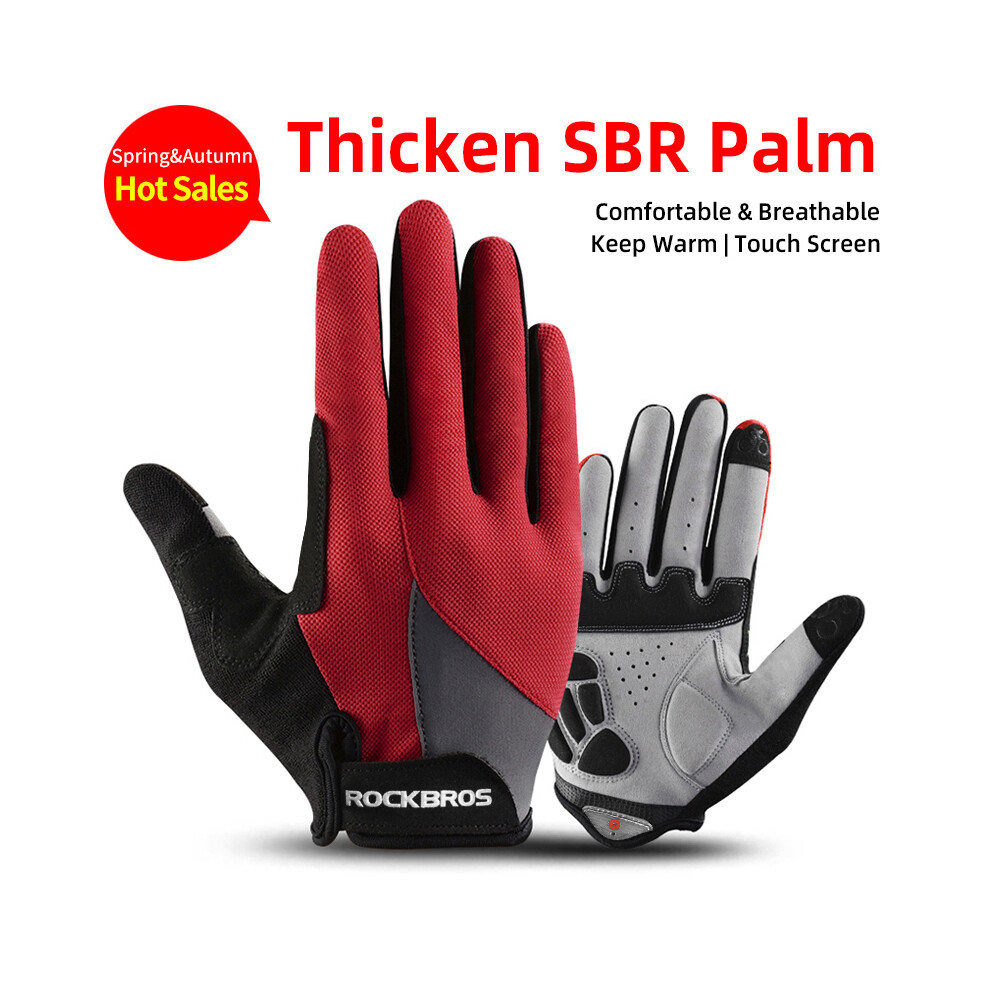 (Xl, S030-2R) Cycling Gloves Sponge Pad Long Finger Motorcycle Gloves For Bicycle Mountain 9077354804821