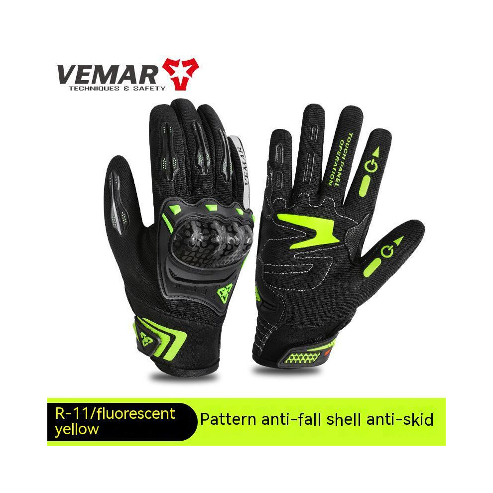 (M, ) Motorcycle Glove Summer Breathable Bicycle Full Finger Gloves For Men Green 9077354769892