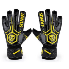 (Kids 5, black yellow) Janus finger protection soccer gloves adult series football goalkeeper
