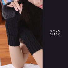 (B2) Autumn Winter Villi Knitted Touchscreen Gloves Women Girls Cute White