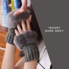 (A9) Autumn Winter Villi Knitted Touchscreen Gloves Women Girls Cute White