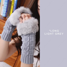 (B6) Autumn Winter Villi Knitted Touchscreen Gloves Women Girls Cute White