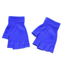 (E Style 5) 1Pair Kids Black Half Finger Fingerless Gloves for Women and Men Wool