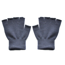(M Style 12) 1Pair Kids Black Half Finger Fingerless Gloves for Women and Men Wool