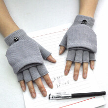 (R Style 16) 1Pair Kids Black Half Finger Fingerless Gloves for Women and Men Wool