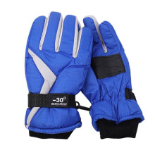 (Blue 3) Thermal Ski Gloves Children Kids Winter Fleece Waterproof Warm Child Snowboard