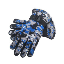 (blue 2) Thermal Ski Gloves Children Kids Winter Fleece Waterproof Warm Child Snowboard