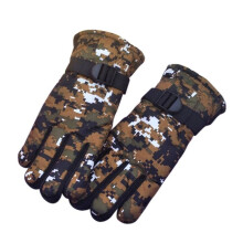 (green 2) Thermal Ski Gloves Children Kids Winter Fleece Waterproof Warm Child Snowboard