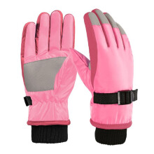 (Pink 1) Thermal Ski Gloves Children Kids Winter Fleece Waterproof Warm Child Snowboard