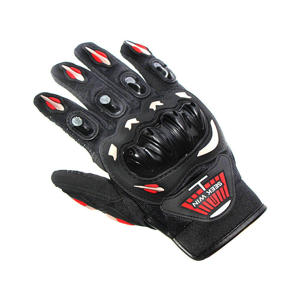 (L, Seekwin-Redgrey) Spring Summer Sports Protection Motorcycle Gloves Full Finger Outdoor 9077354784468