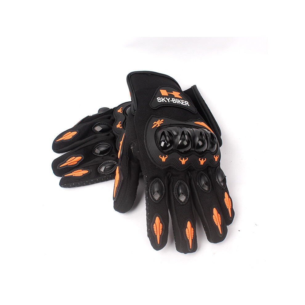 (M, Skyniutou-) Spring Summer Sports Protection Motorcycle Gloves Full Finger Outdoor Orange 9077354784680