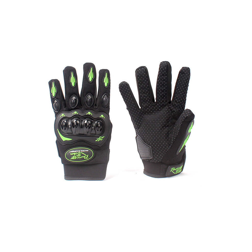 (Xl, Sc04r-) Spring Summer Sports Protection Motorcycle Gloves Full Finger Outdoor Green 9077354784376