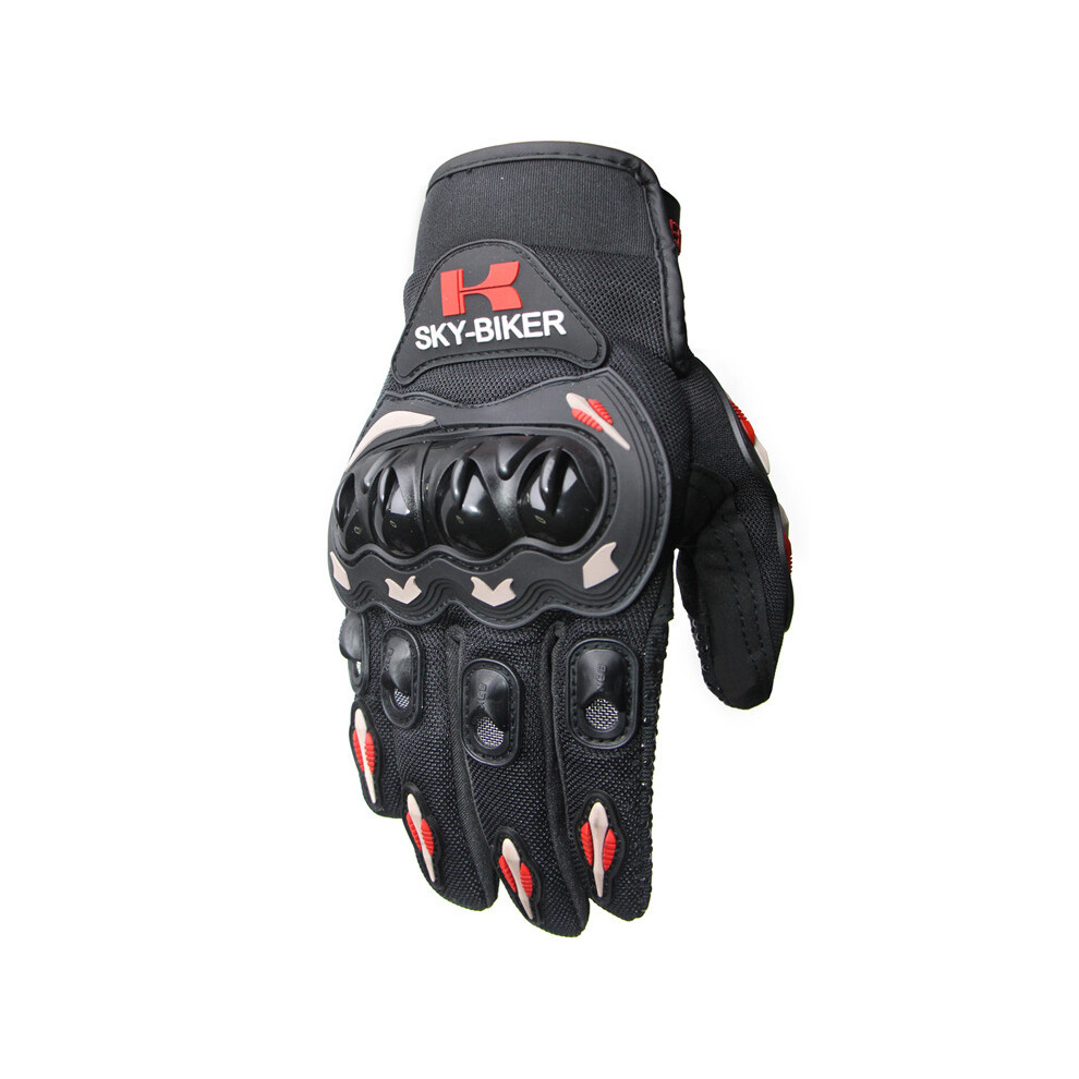 (M, Skyjiantou-Redgrey) Spring Summer Sports Protection Motorcycle Gloves Full Finger Outdoor 9077354784529