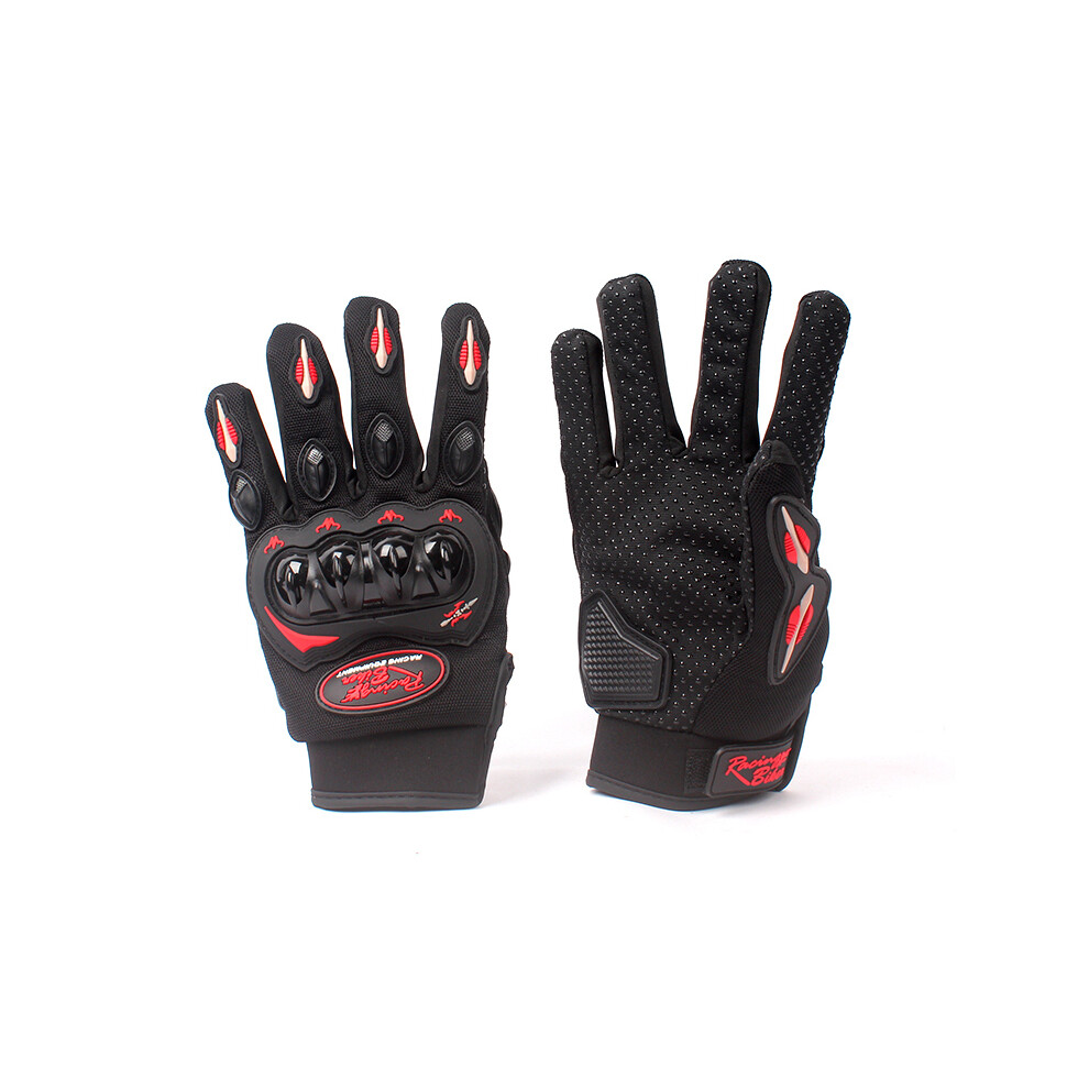 (Xl, Sc04r-) Spring Summer Sports Protection Motorcycle Gloves Full Finger Outdoor Red 9077354784253