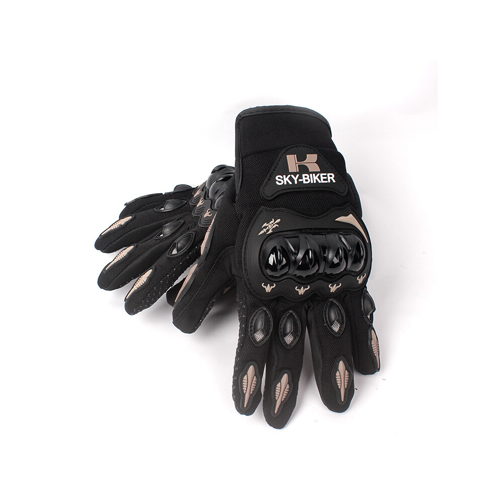 (Xl, Skyniutou-) Spring Summer Sports Protection Motorcycle Gloves Full Finger Outdoor Black 9077354784611