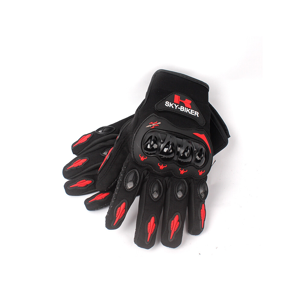 (Xxl, Skyniutou-) Spring Summer Sports Protection Motorcycle Gloves Full Finger Outdoor Red 9077354784437