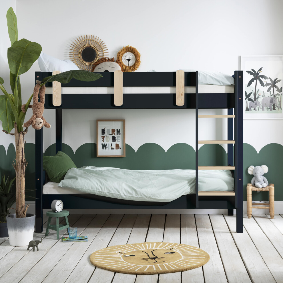 (Una Bunk Bed Contemporary in Anthracite) Una Bed in Contemporary Anthracite