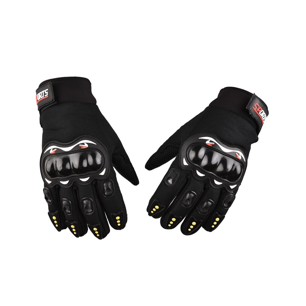 (-1) Motorcycle Gloves Men's Motorcycle Gloves Breathable Closed Finger Racing Black 9077354808317