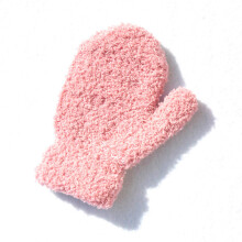 (Pink Fleece) Baby Gloves Children For 1-4Y Winter Warm Patchwork Knitted Mittens Kindergarten