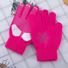(S, M) 1 Pair Children Gloves Non-slip Rubber Winter Warm Stretch Gloves Boys
