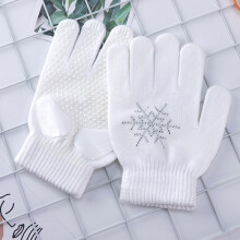 (S, W) 1 Pair Children Gloves Non-slip Rubber Winter Warm Stretch Gloves Boys