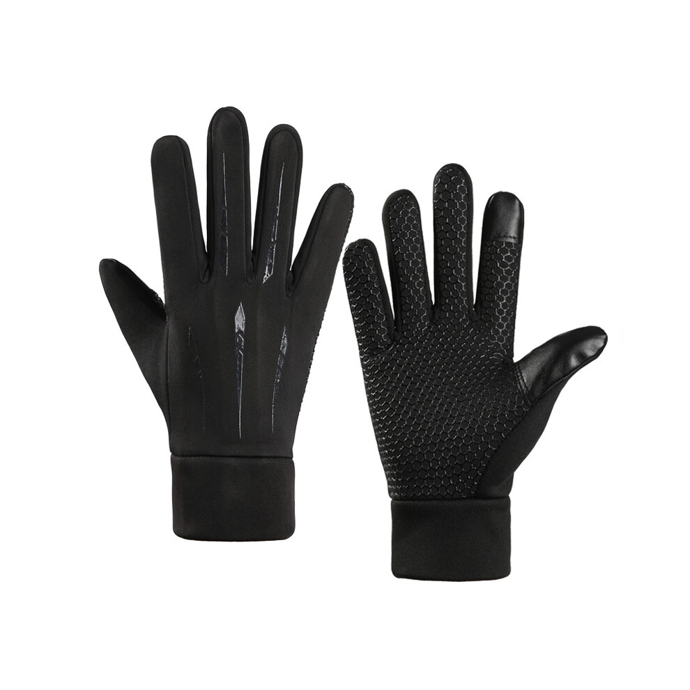(Black) Winter Motorcycle Riding Warm Gloves Car Motorcross Touch Screen Windproof Black 9077354743519
