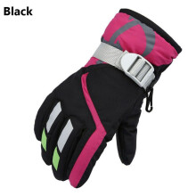 (black) Winter Waterproof Warm Kids Boys Girls Gloves Ski Children Mittens Snow