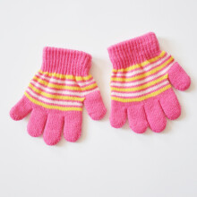 (3) 1-5 Years Old Kids Gloves Winter Warm Open-palm Knitted Gloves For Girls