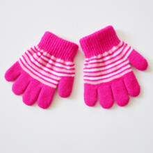 (4) 1-5 Years Old Kids Gloves Winter Warm Open-palm Knitted Gloves For Girls