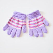 (6) 1-5 Years Old Kids Gloves Winter Warm Open-palm Knitted Gloves For Girls