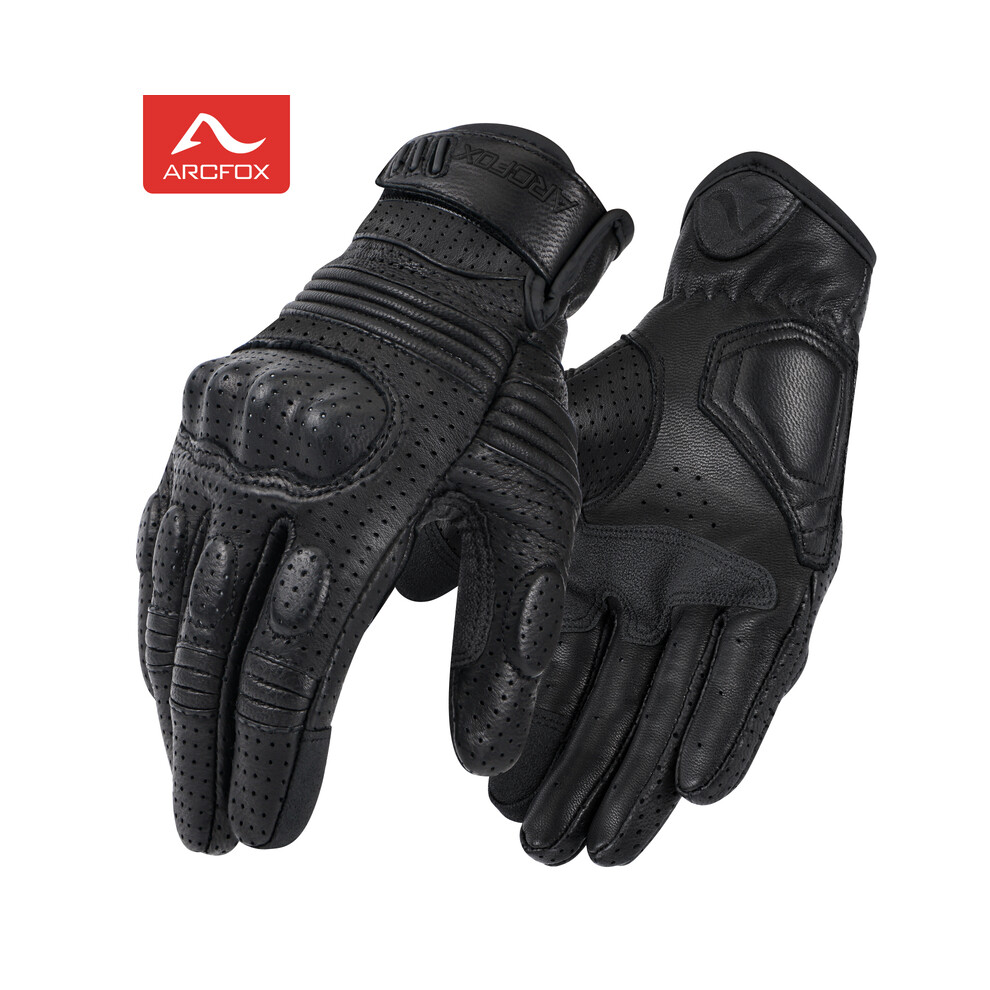 (Xxl, ) Motorcycle Leather Gloves Vintage Men Women Protective Touchscreen Motorbike Black 9077354745957