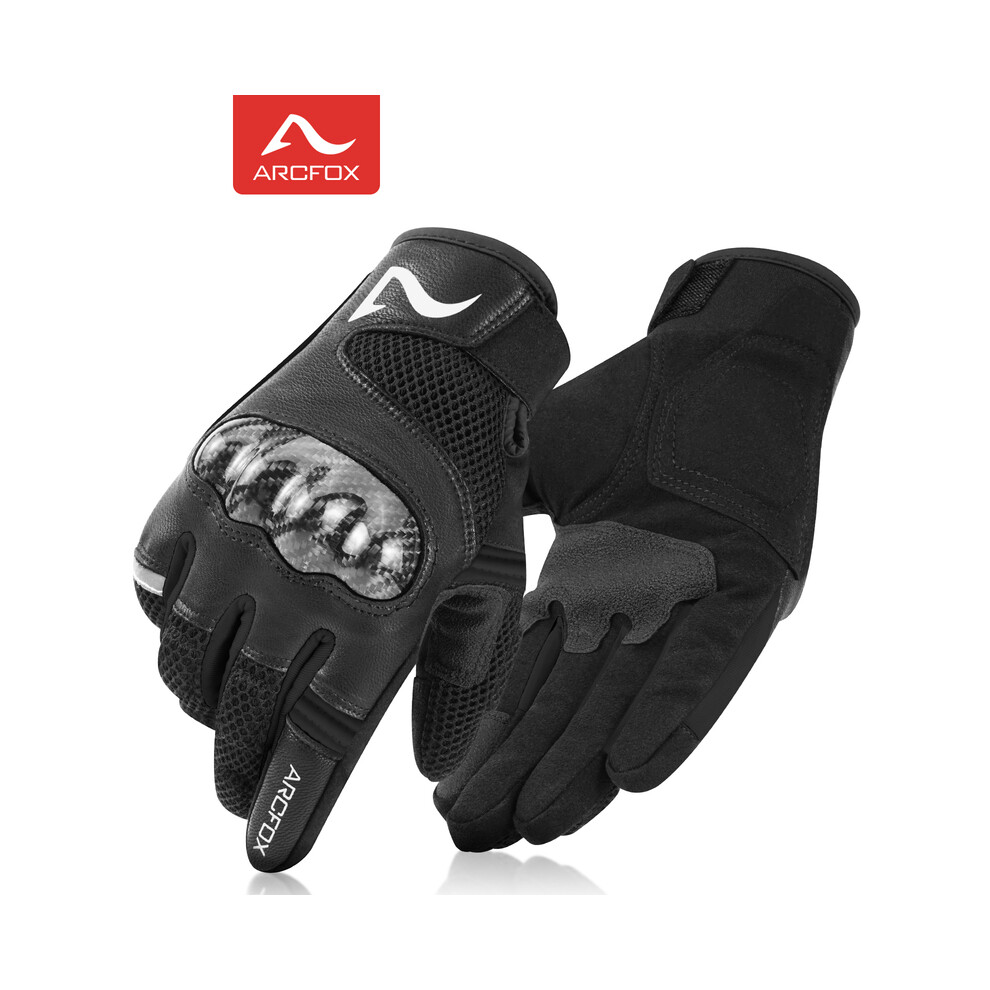 (Xxl, 01) Motorcycle Leather Gloves Vintage Men Women Protective Touchscreen Motorbike Black 9077354745858