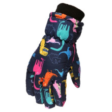 (for M 4 to 8 years, Black Red) New Children Winter Snow Warm Gloves Boys Girls Ski Snowboard Windproof