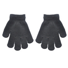 (M, Black) Children Knitted Gloves 6-11 Years Old Girl Boy Stretchy Winter Warm Full