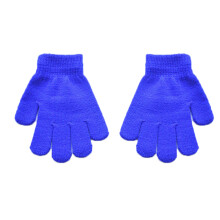 (M, dark blue) Children Knitted Gloves 6-11 Years Old Girl Boy Stretchy Winter Warm Full