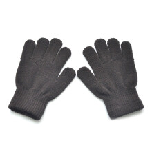(M, Coffee) Children Knitted Gloves 6-11 Years Old Girl Boy Stretchy Winter Warm Full