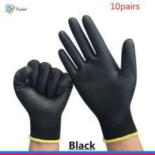 (xL, Black 10 pairs) 6-30 pairs of nitrile safety coated work gloves, PU gloves and palm coated