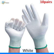 (xL, White 10 pairs) 6-30 pairs of nitrile safety coated work gloves, PU gloves and palm coated