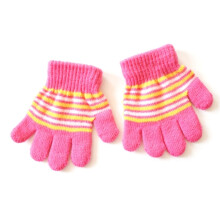(Light rose) Knitted Mittens Kids Winter Gloves Toddler Thicken Cozy Gloves Windproof