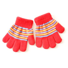 (Red) Knitted Mittens Kids Winter Gloves Toddler Thicken Cozy Gloves Windproof