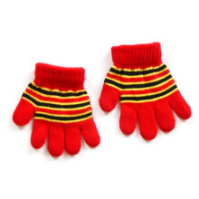 (Red 1) Knitted Mittens Kids Winter Gloves Toddler Thicken Cozy Gloves Windproof
